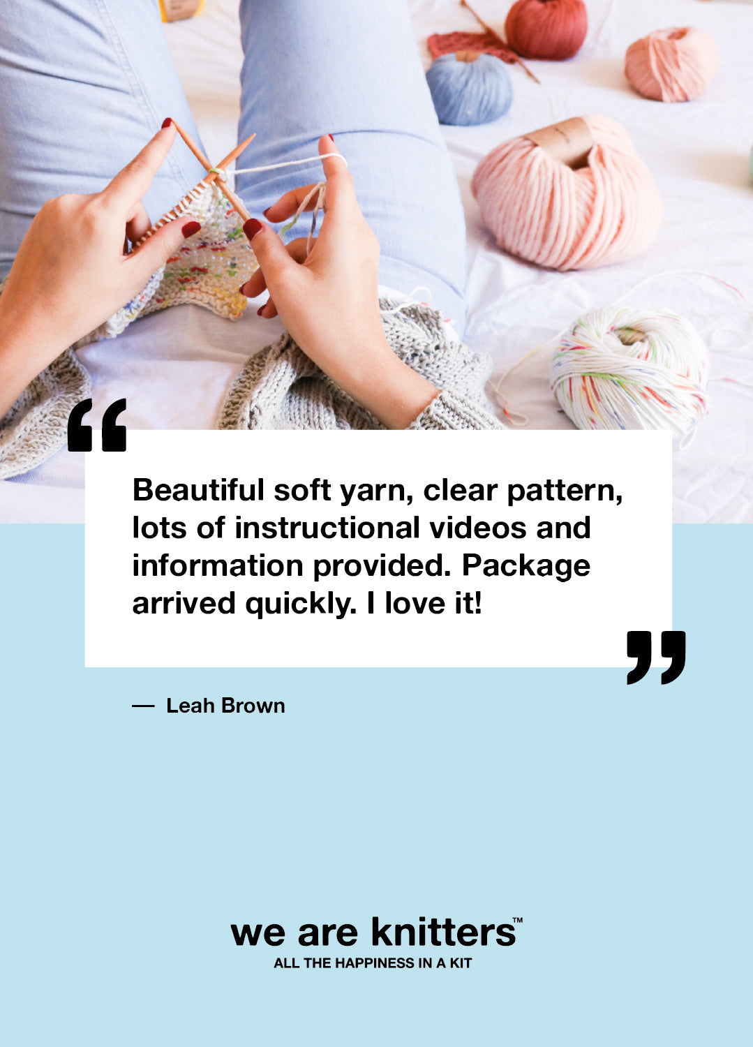 Stitch Sampler: Learn The Basics Knitting Kit - Make your first Cotton Snood