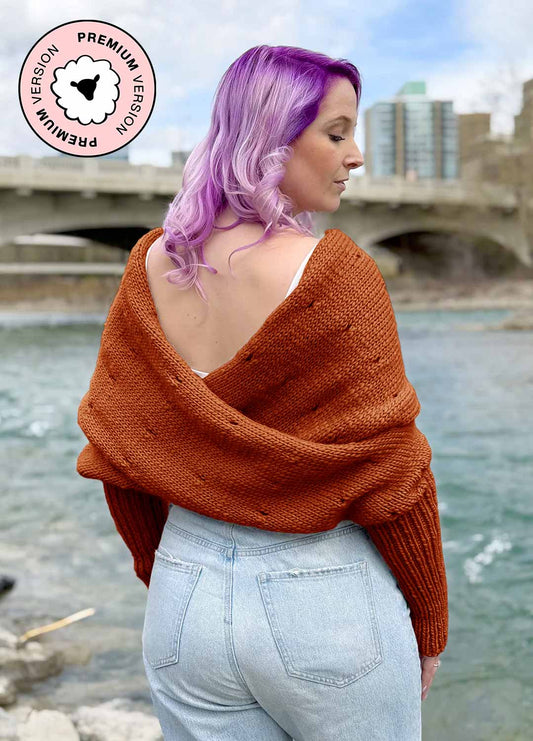 Easy Eyelet Sweater Scarf x @knitatude Kit - Petite Premium Version