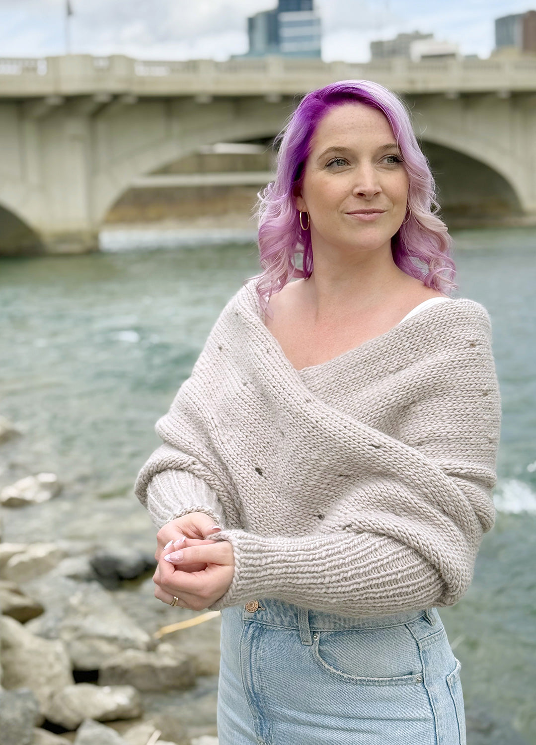 Easy Eyelet Sweater Scarf x @knitatude Kit - Yummy Yarn Fine Version