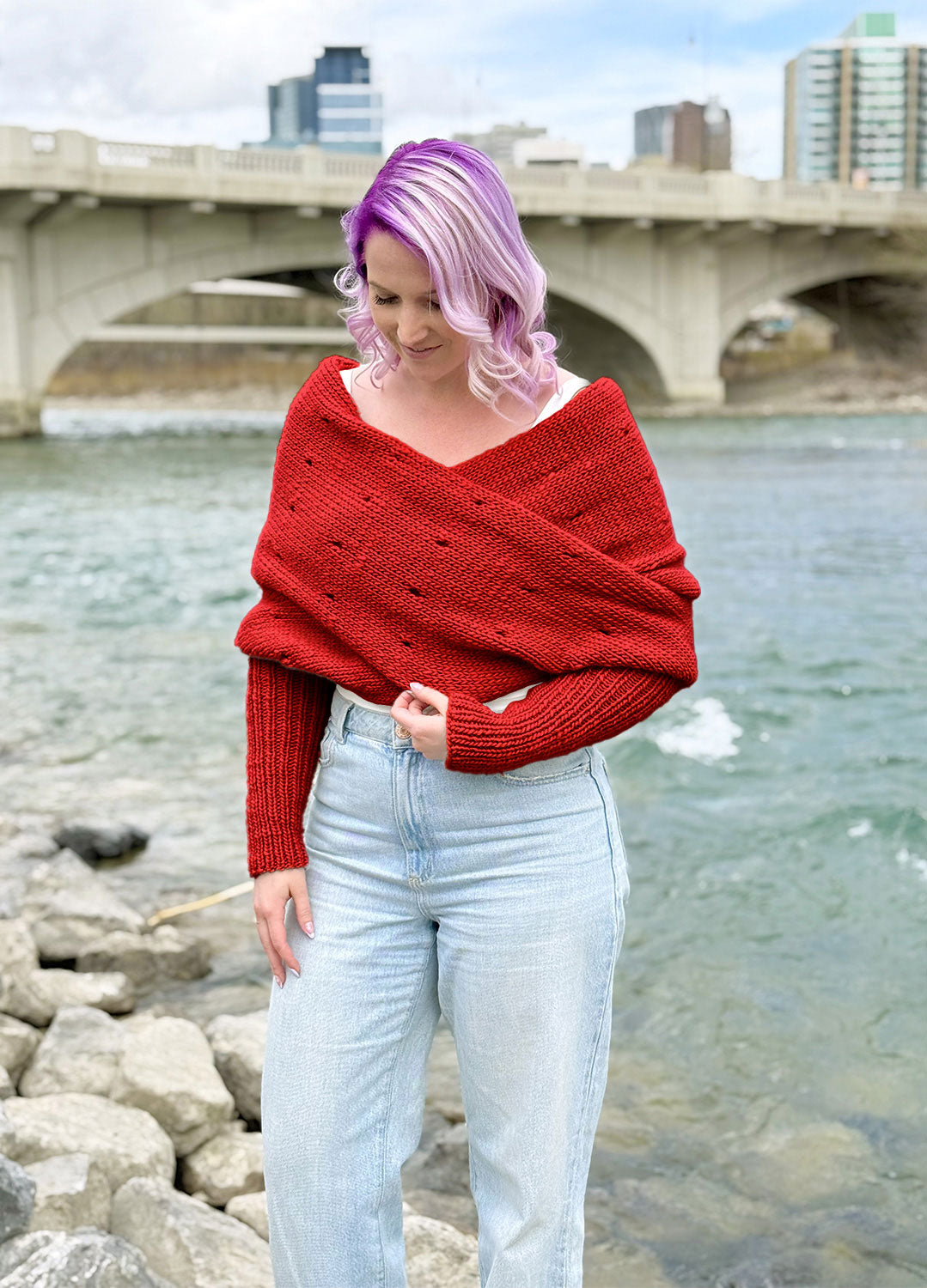Easy Eyelet Sweater Scarf x @knitatude Kit - Offre du mois
