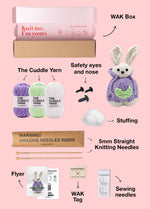 The Knitty Bunny - Kit Mini Lapin Tricoté Facile - Cuddle Yarn