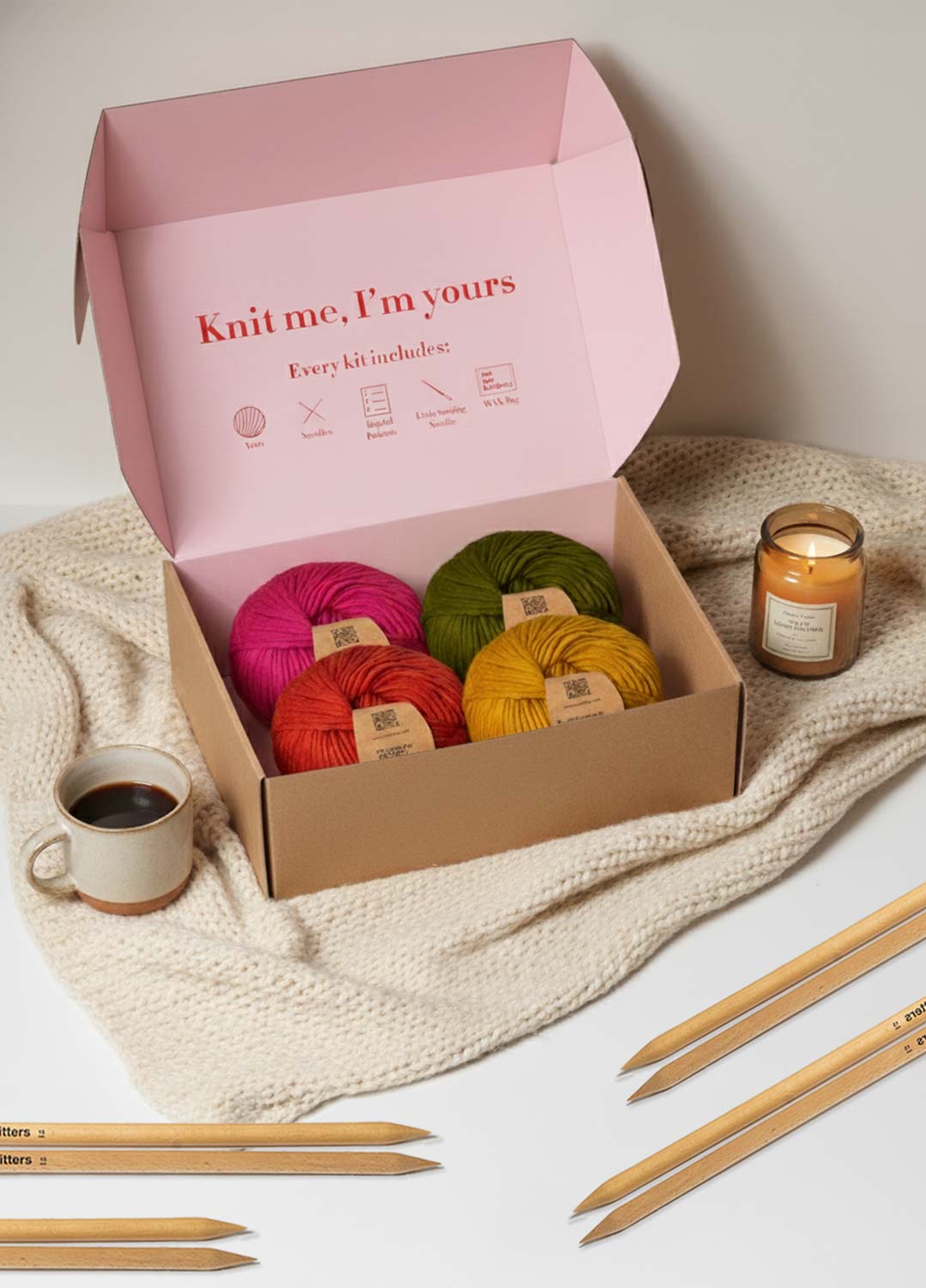 Friendsgiving Knitting Party Kit - Knit Matching Beanies