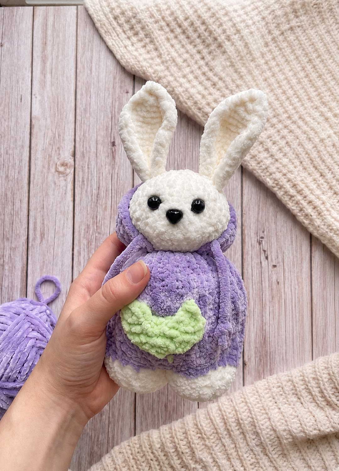 The Knitty Bunny - Kit Mini Lapin Tricoté Facile - Cuddle Yarn