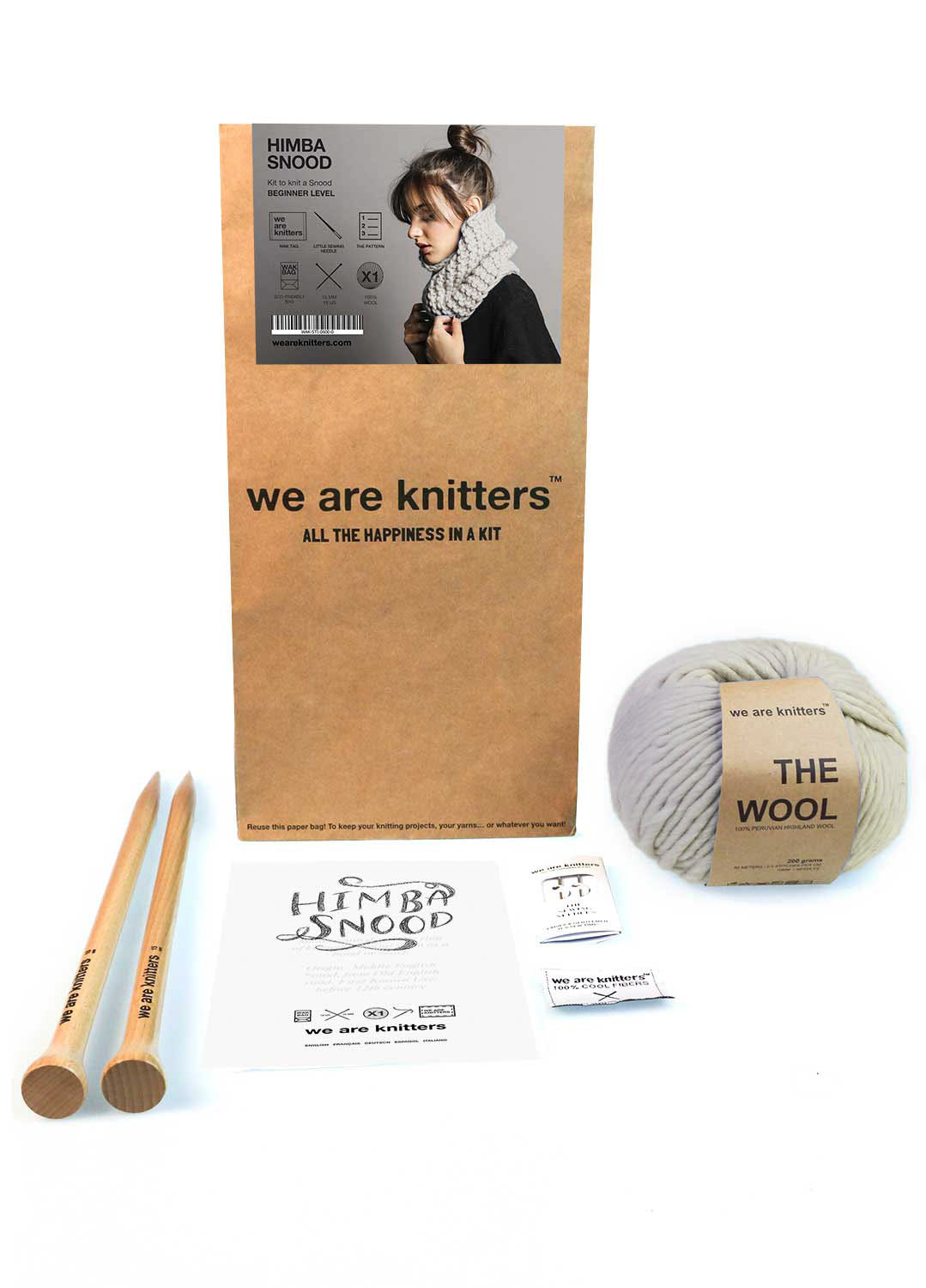 Himba Snood Beginner Knitting Kit in Digital Lavender