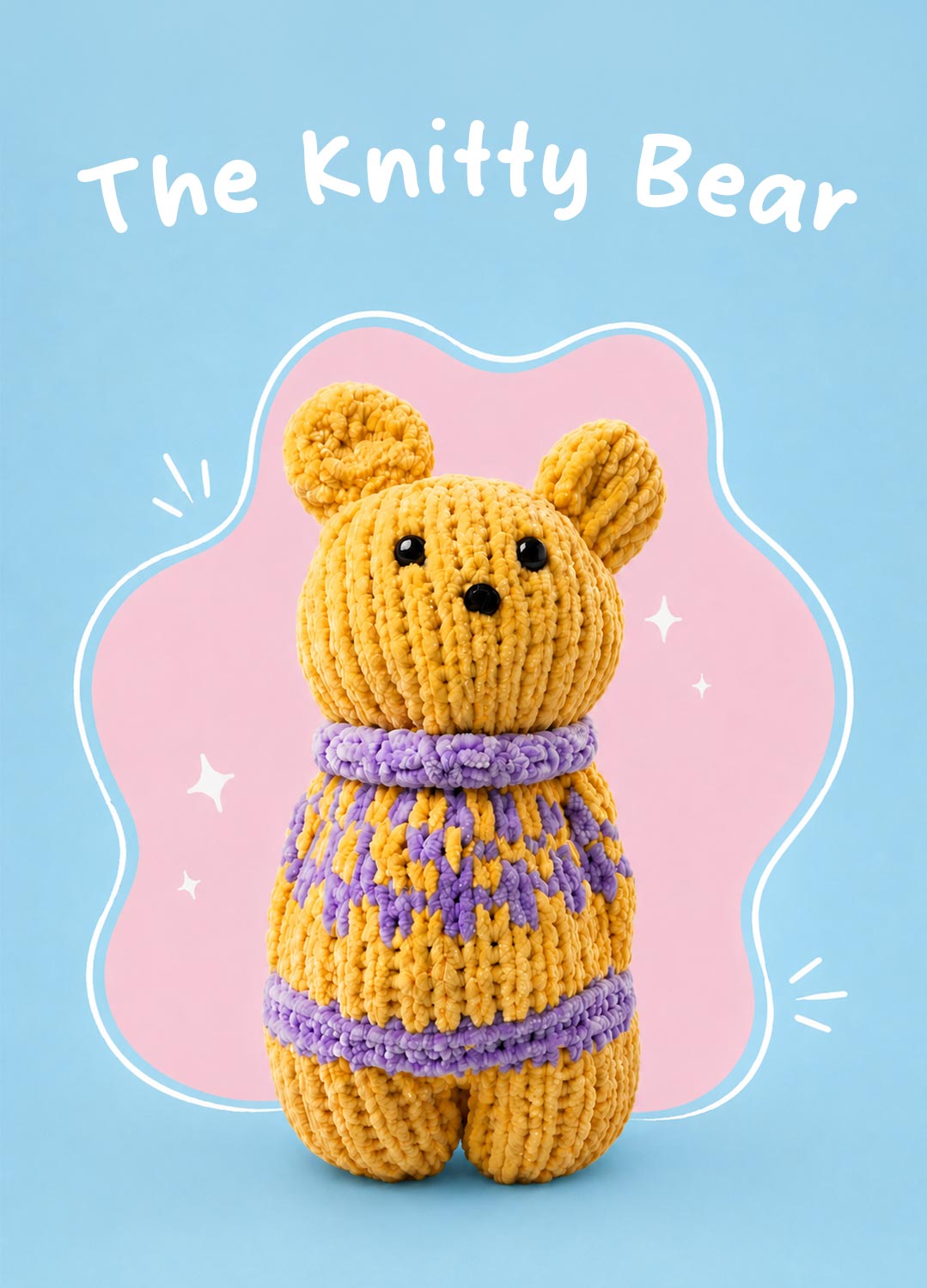 The Knitty Bear - Kit Mini Ours Tricoté Facile - Cuddle Yarn