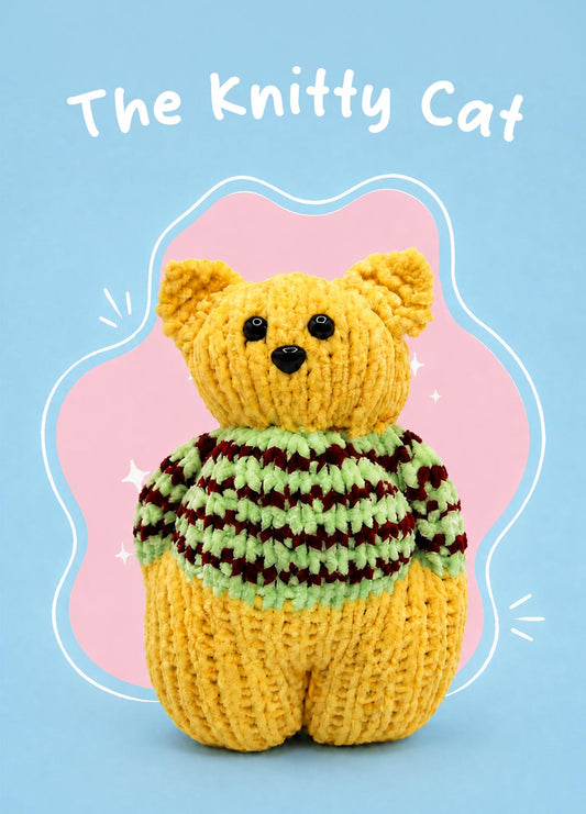 The Knitty Kitty - Mini Knitted Cat Kit - Cuddle Yarn