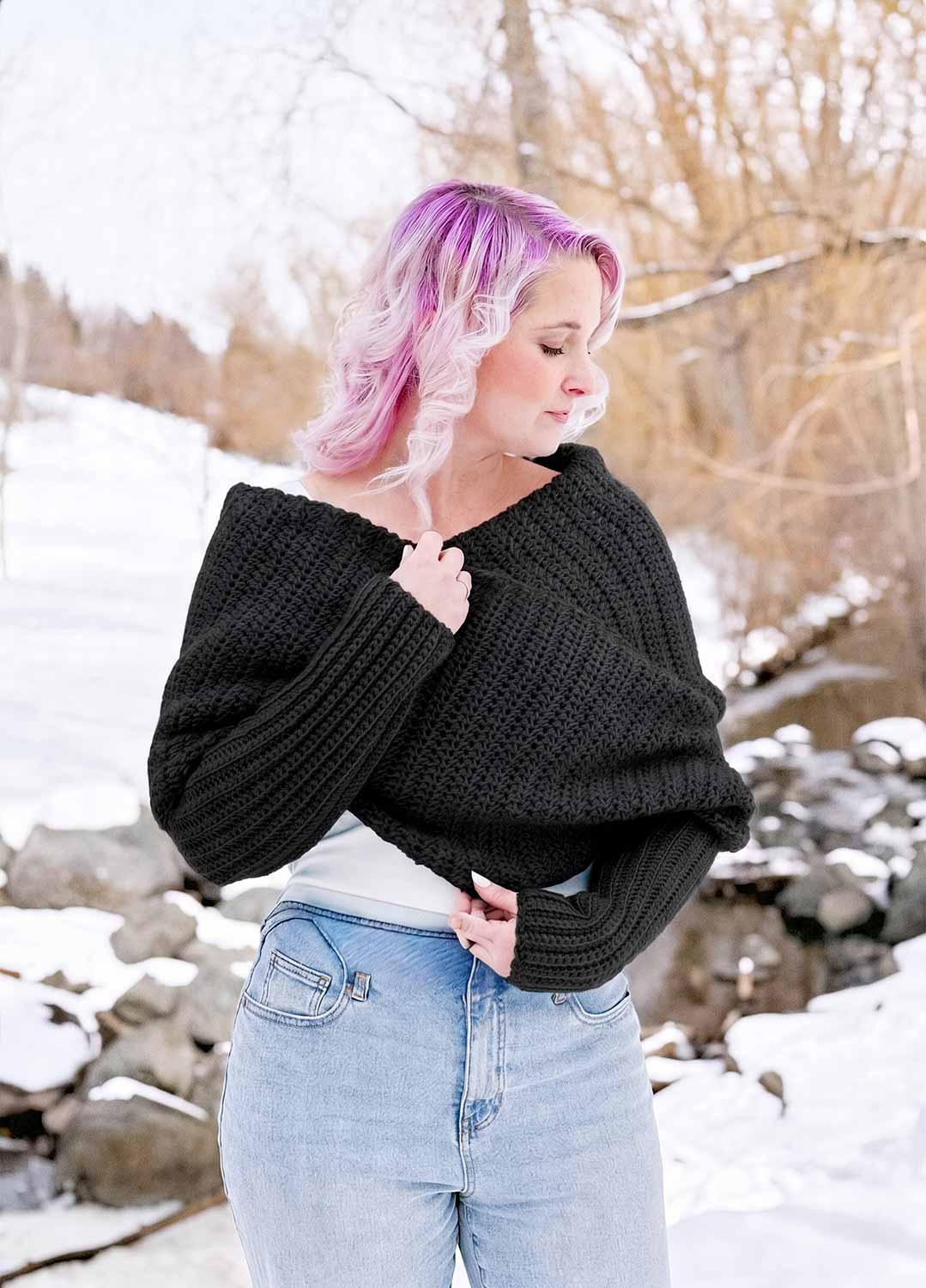 Easy Crochet Sweater Scarf x @knitatude Kit - Yummy Yarn Fine Version