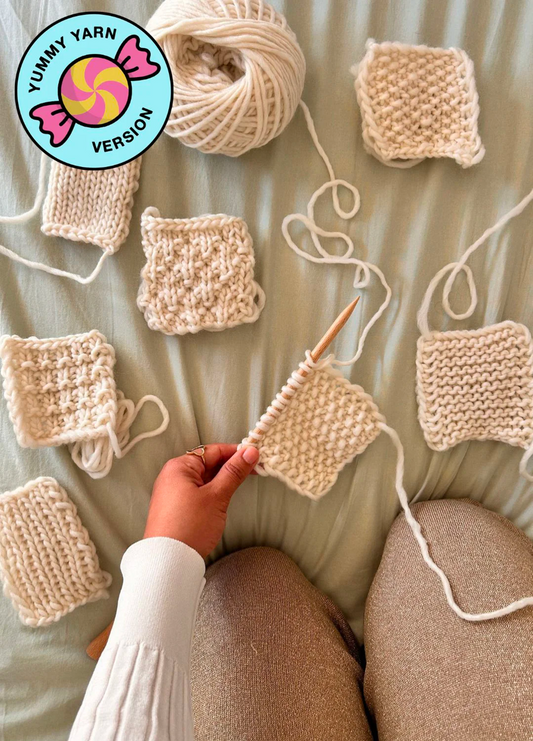 Stitch Sampler Kit: Learn The Basics Knitting Kit - Make your first Snood - Yummy Version