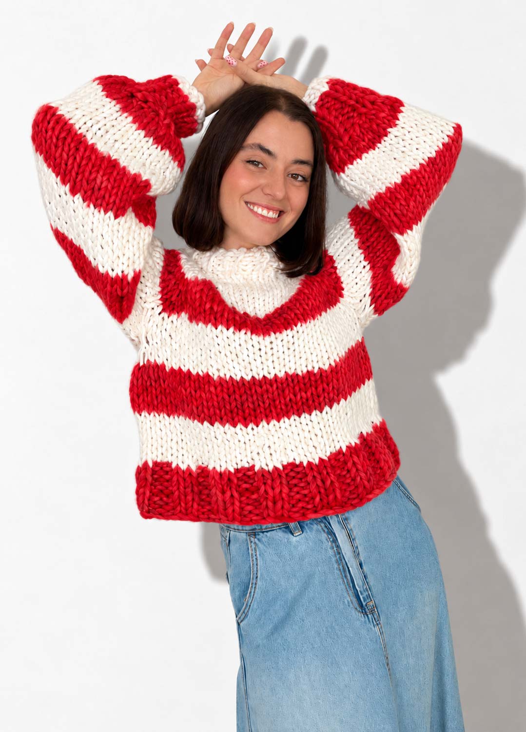 The Striped Rainbow Sweater Kit x @paula.on.knits - Version Yummy Yarn