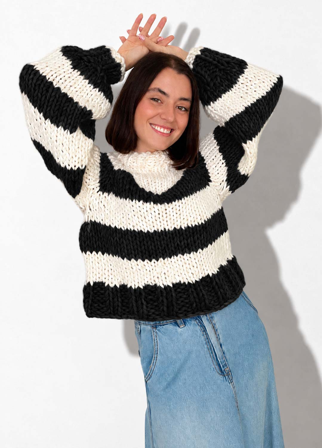 The Striped Rainbow Sweater Kit x @paula.on.knits - Version Yummy Yarn